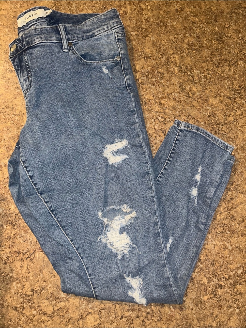 torrid Light Blue Distressed Skinny Jeans